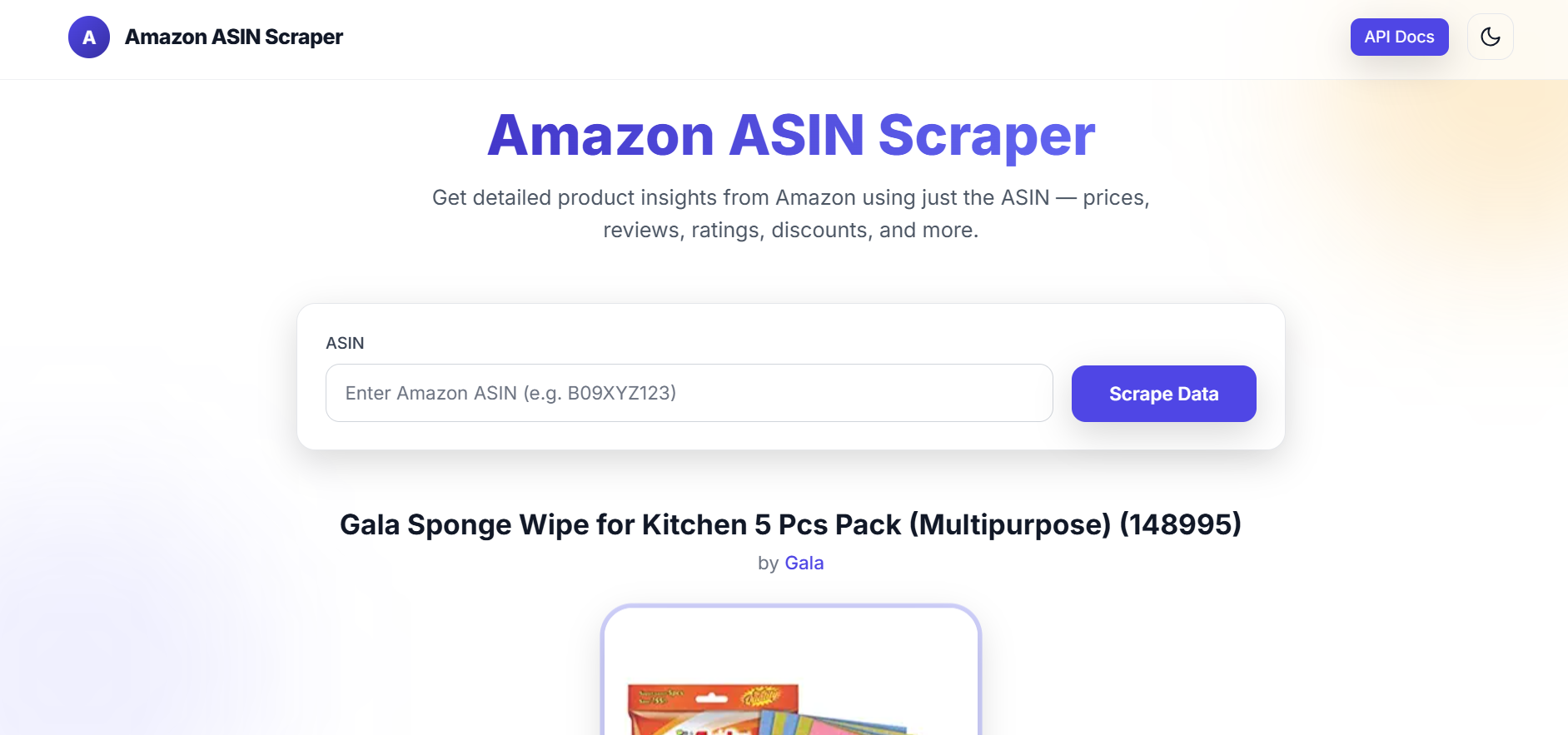Amazon ASIN Scraper UI - by Meet Ashara