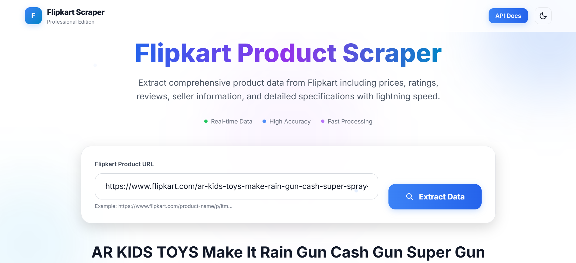 Flipkart Product Scraper UI - by Meet Ashara